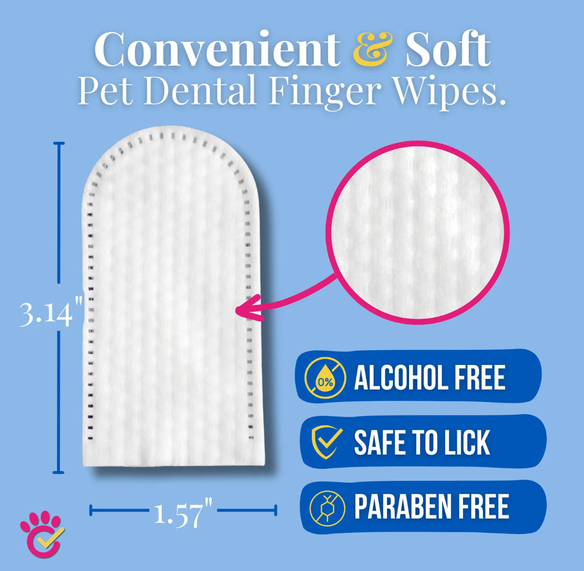 Natural Pet Dental Finger Wipes